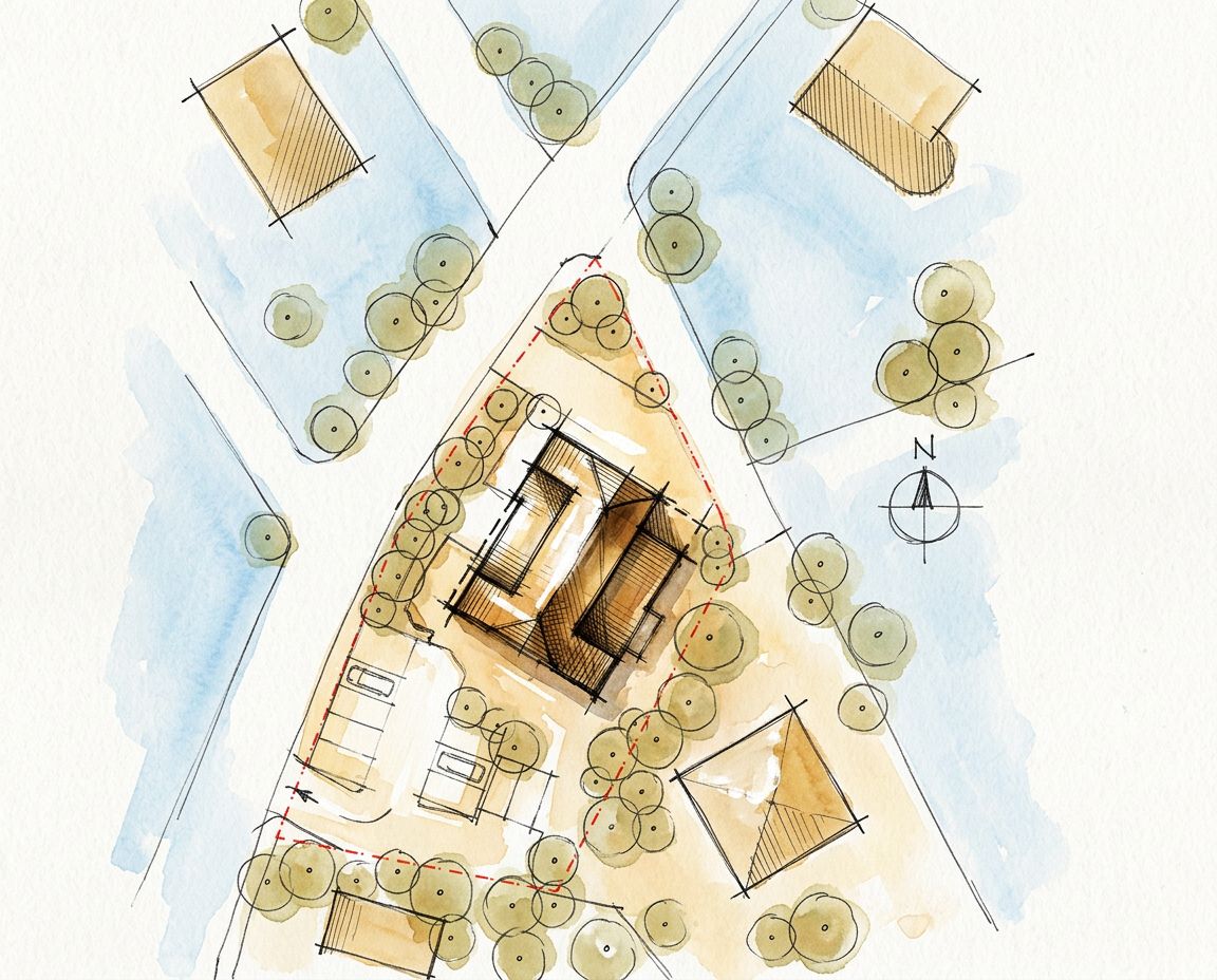 Budynek wielorodzinny, Bielsko-Biała — plan zagospodarowania terenu